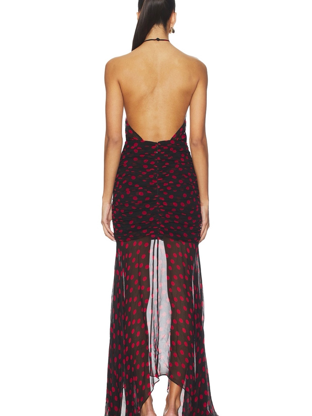 Ronny Kobo Collection Black Maxi Dress with Red Polka Dots - Picture 2 of 2